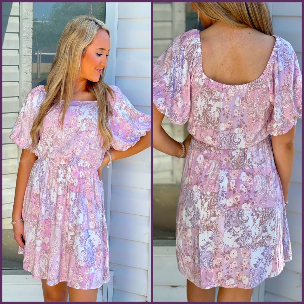 Andrée by Unit Large Pink Patchwork Dress